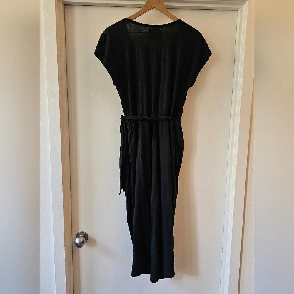 Tonle Lotus Black Wrap Dress Skze Large - Picture 2 of 6